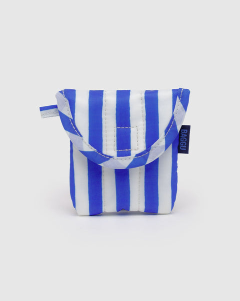 BAGGU.com Cases & Sleeves Puffy Earbuds Case - Blue Painted Stripe