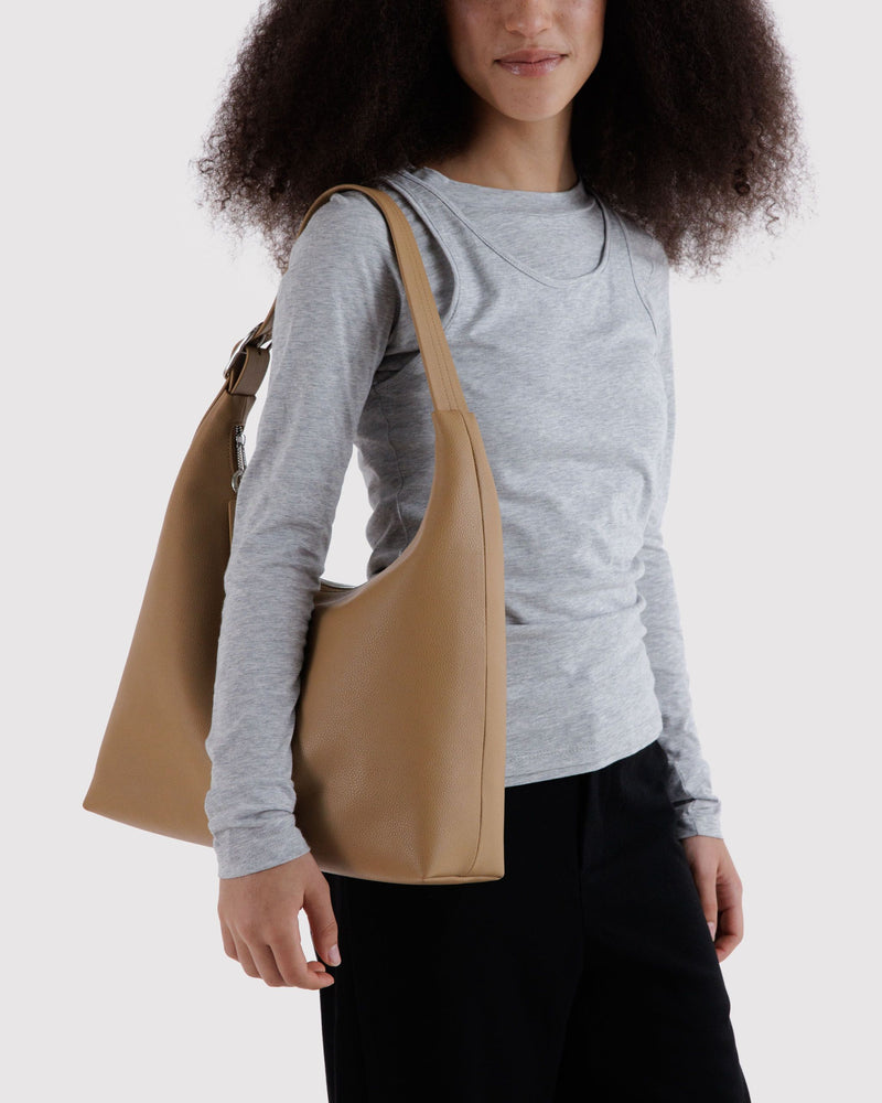 BAGGU  Recycled Leather Shoulder Bag - Dune