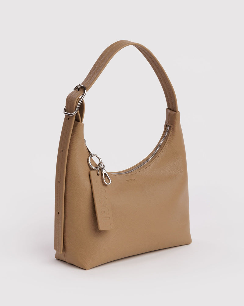 BAGGU  Mini Recycled Leather Shoulder Bag - Dune