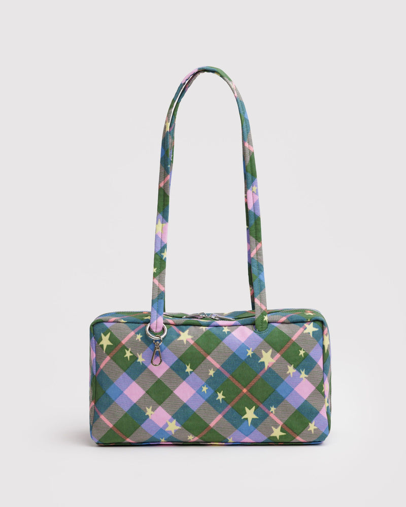 BAGGU New Arrivals Nylon Bowler Bag - Green Star Plaid