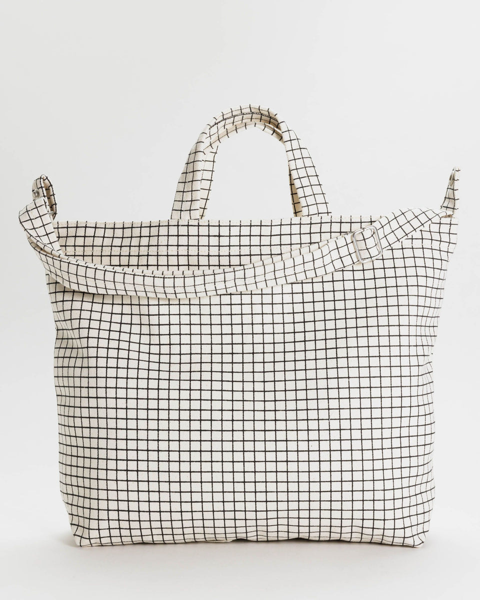 BAGGU Products Horizontal Zip Duck Bag - Natural Grid