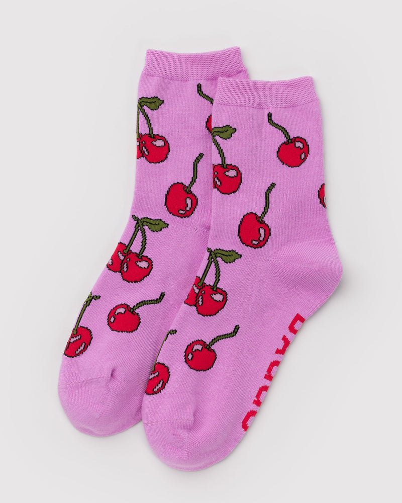 BAGGU  Crew Sock - Cherries