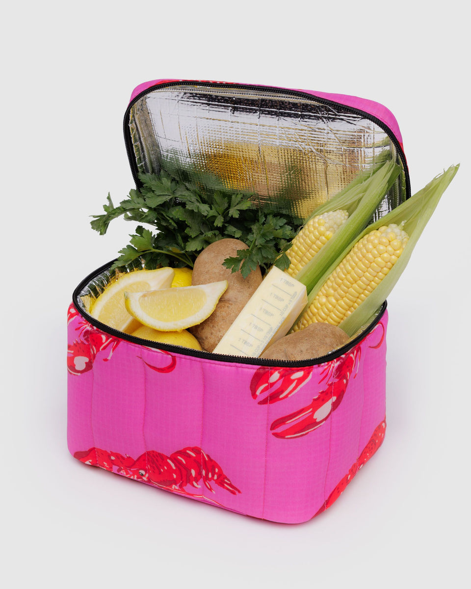 BAGGU Products Puffy Lunch Bag - Pink Lobster