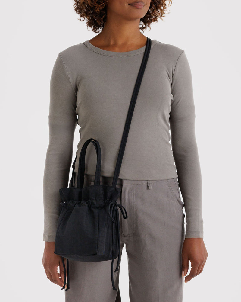 BAGGU New Arrivals Nylon Drawstring Bag - Black