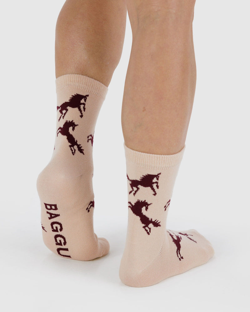 BAGGU  Crew Sock - Horses