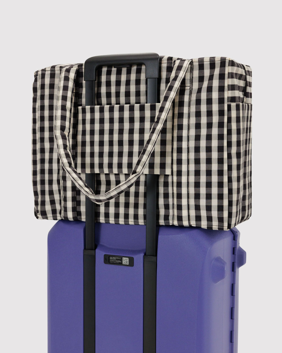 BAGGU Cloud Bags Cloud Carry-on - Black and Cream Gingham