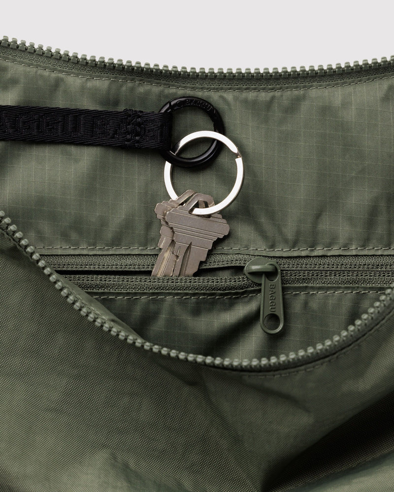 BAGGU  Large Nylon Crescent Bag - Caper