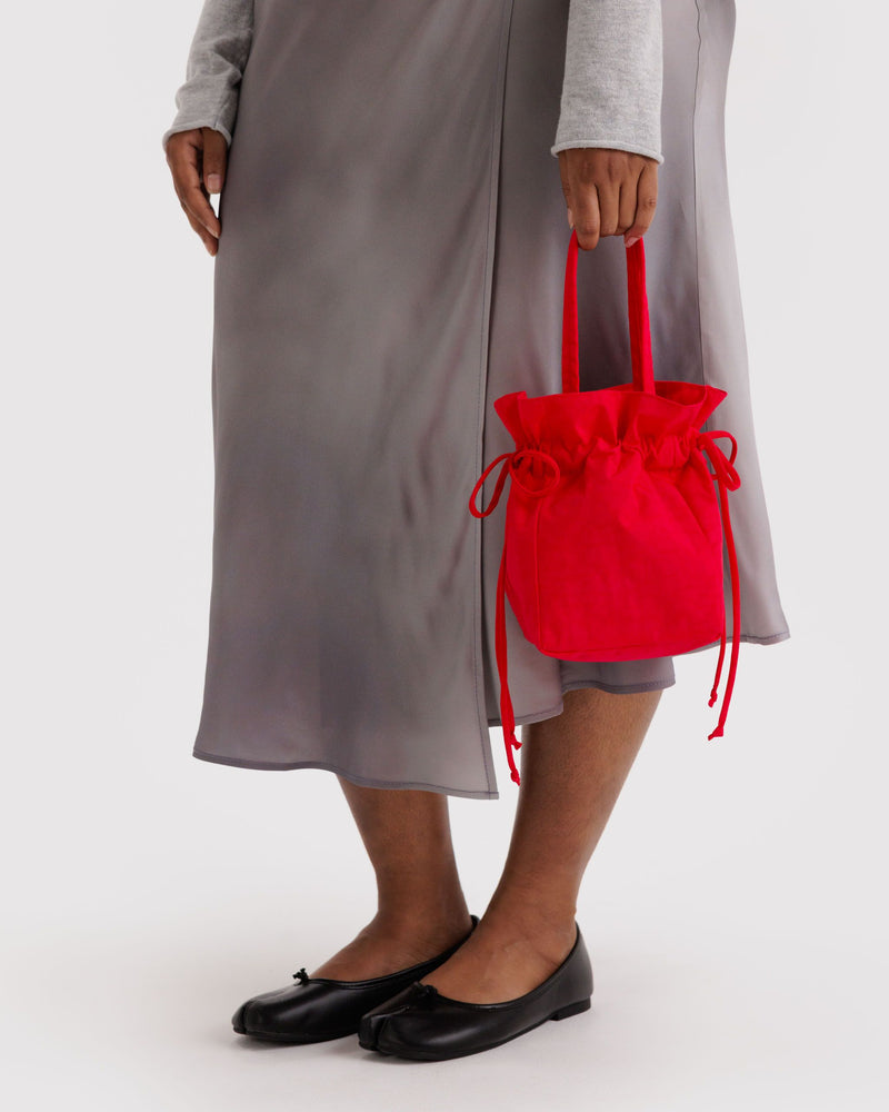 BAGGU New Arrivals Nylon Drawstring Bag - Candy Apple