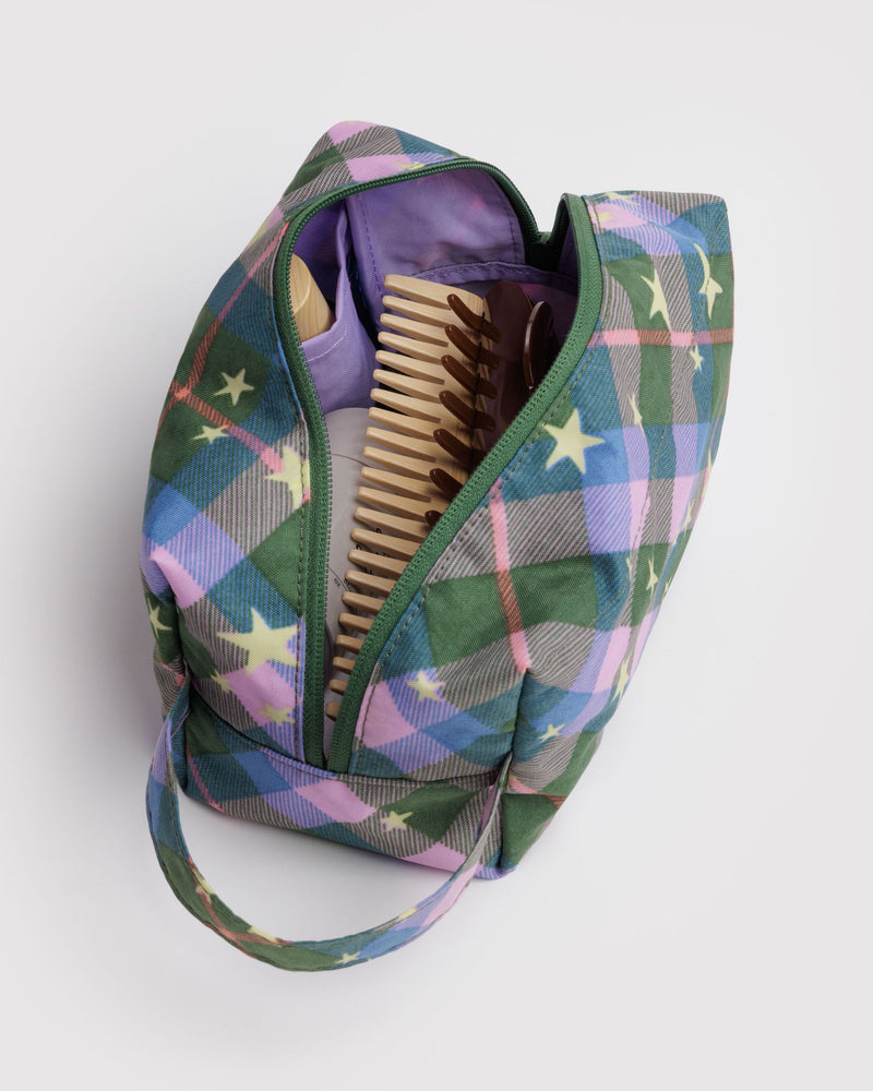 BAGGU Travel Dopp Kit - Green Star Plaid