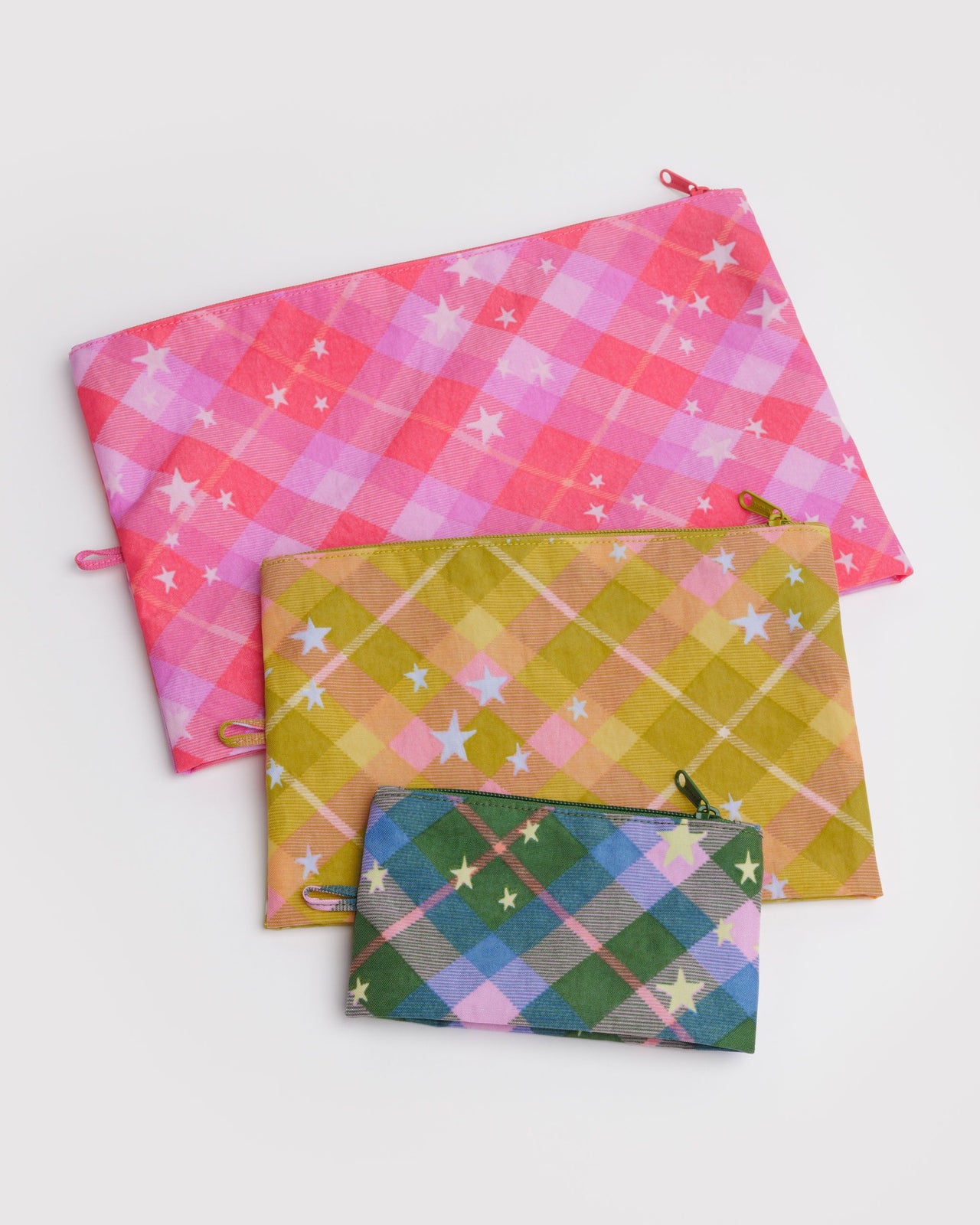 Go Pouch Set - Star Plaid