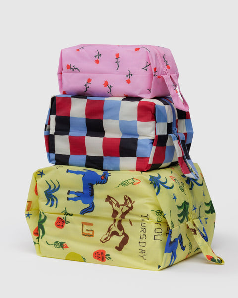 BAGGU Pouches 3D Zip Set - Painted Prairie