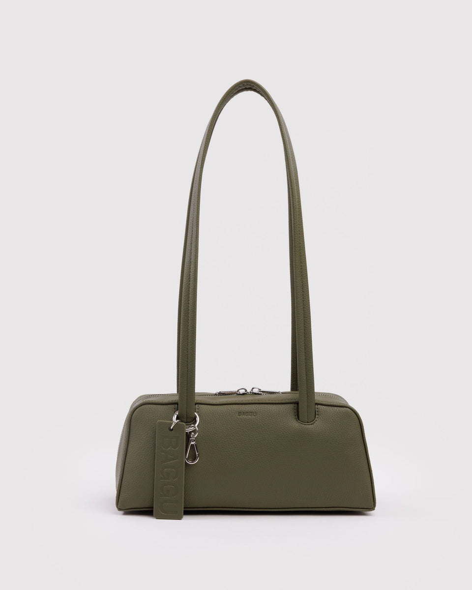 BAGGU Products Small Recycled Leather Bowler Bag - Loden