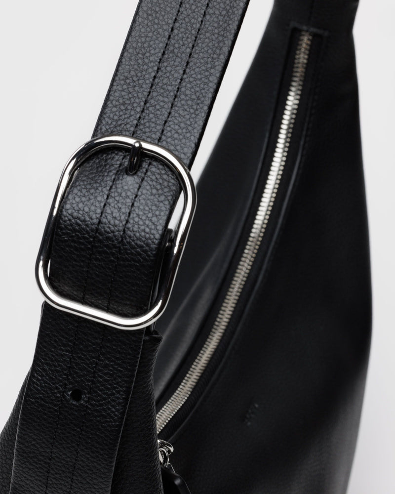 BAGGU  Recycled Leather Shoulder Bag - Black