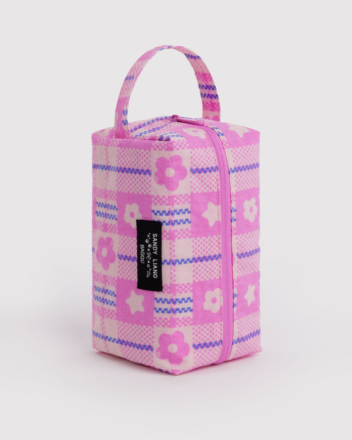 BAGGU Pouches Dopp Kit - Market Plaid Pink