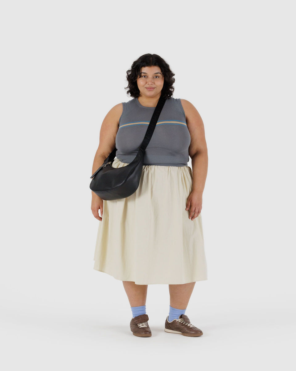 BAGGU Products Medium Recycled Leather Crescent Bag - Black