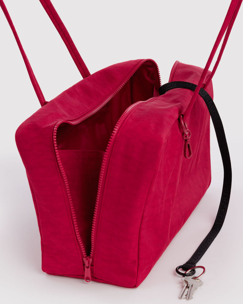BAGGU  Medium Nylon Bowler Bag - Cherry