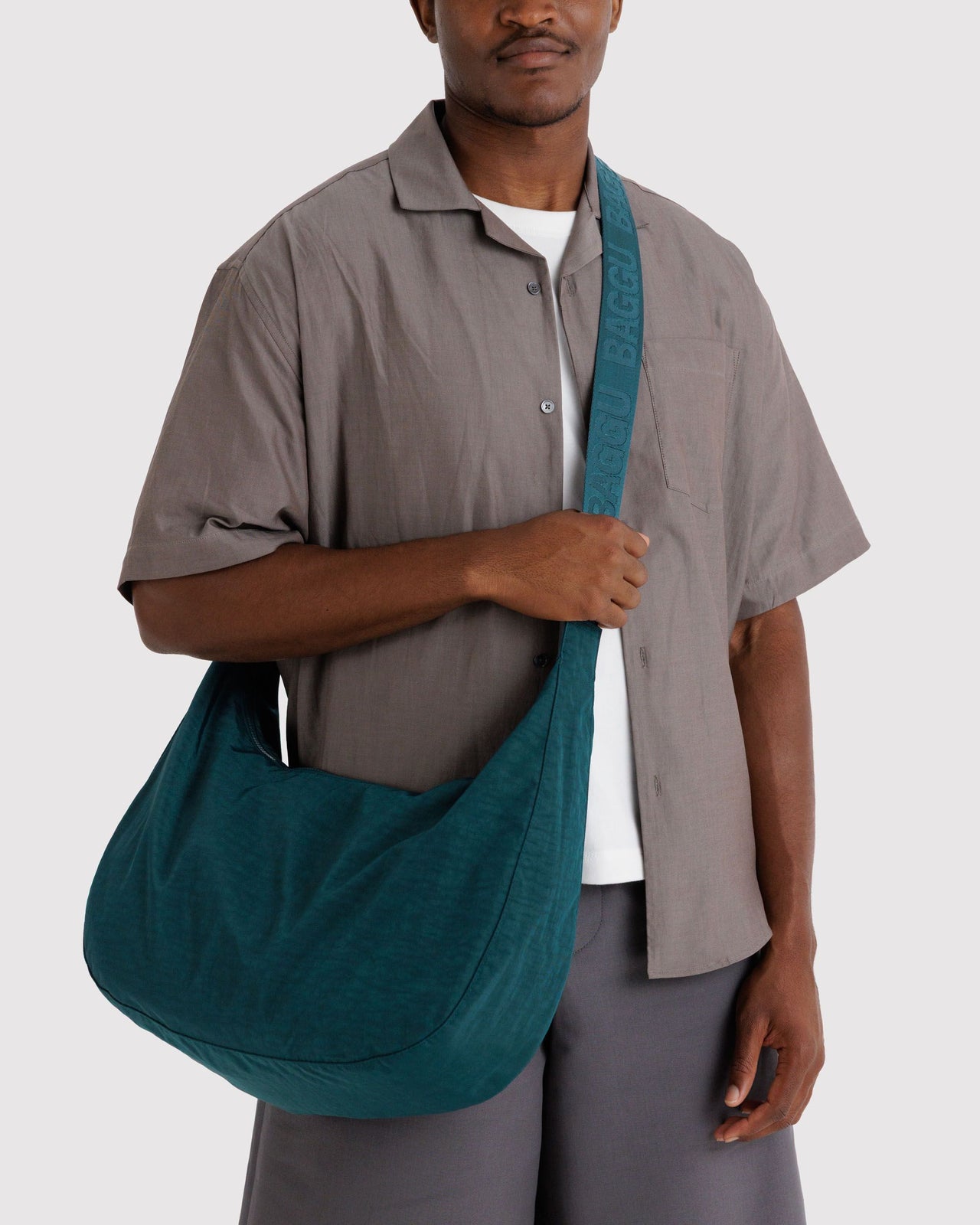 Large Nylon Crescent Bag - Deep Sea
