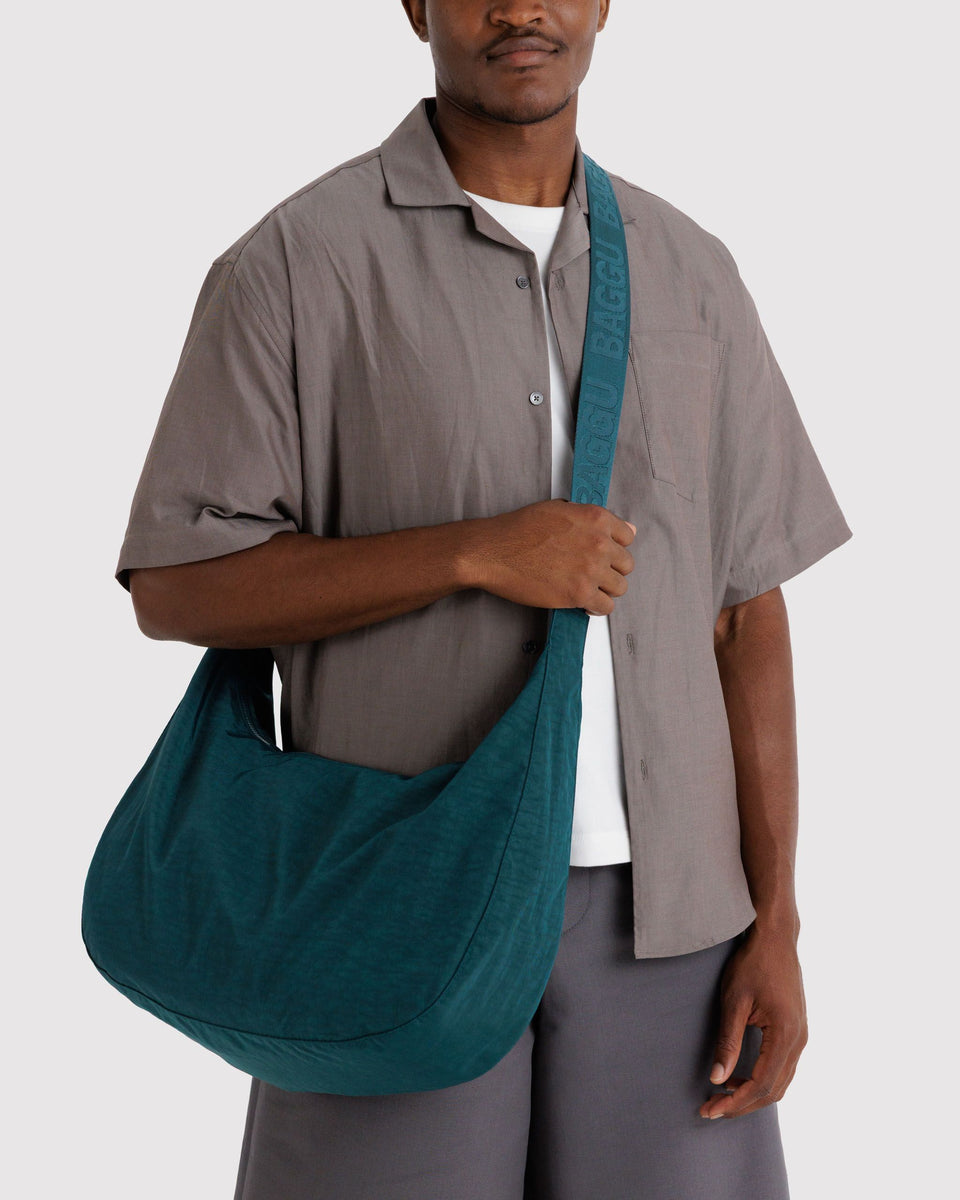 BAGGU Products Large Nylon Crescent Bag - Deep Sea