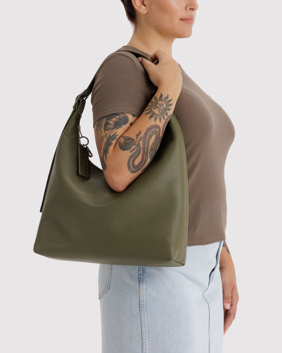 BAGGU Products Recycled Leather Shoulder Bag - Loden