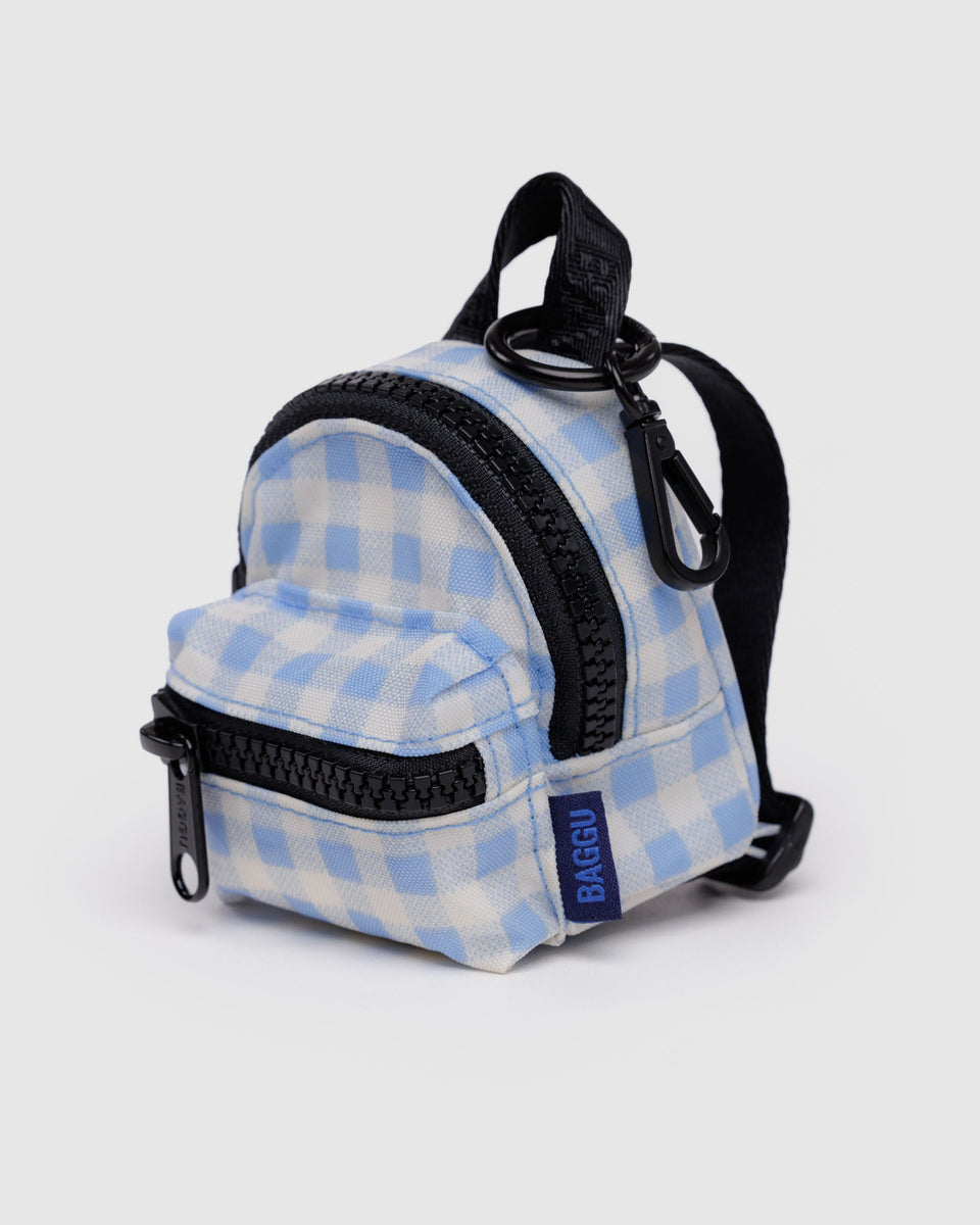 BAGGU Products Backpack Charm - Light Blue Gingham