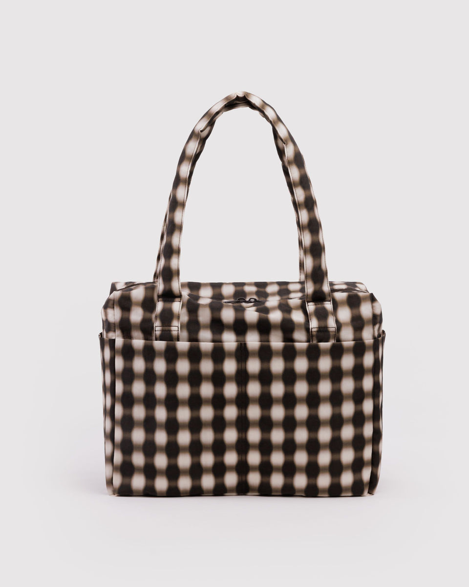 BAGGU Products Small Cloud Carry-On - Blurred Gingham Brown