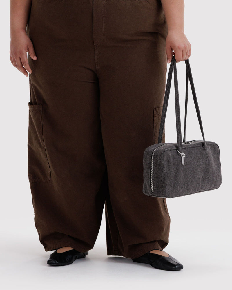 BAGGU  Denim Bowler Bag - Washed Black Denim