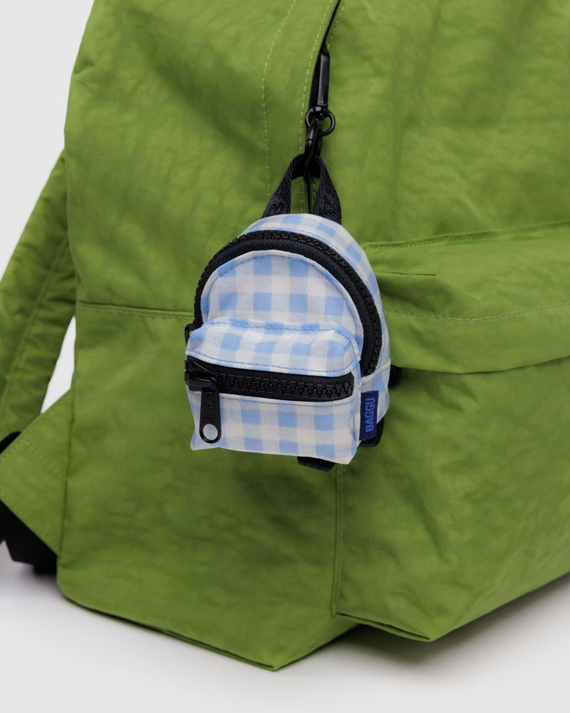 BAGGU.com  Backpack Charm - Light Blue Gingham
