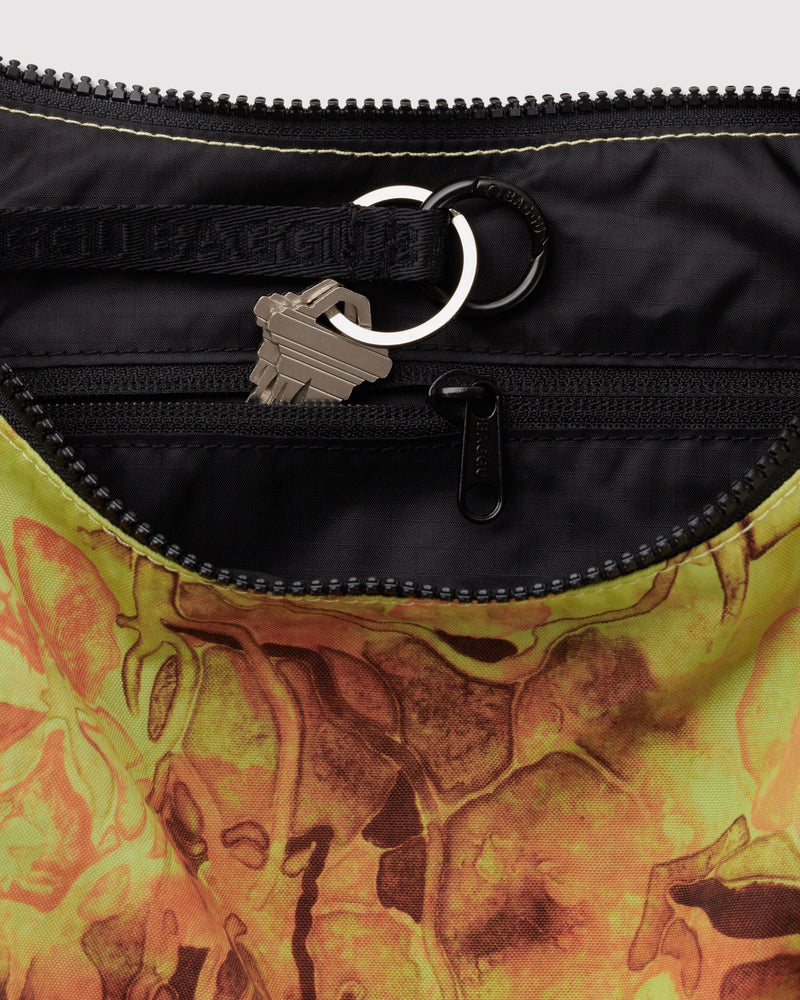 BAGGU  Medium Nylon Crescent Bag - Nasturtiums Ruth Asawa