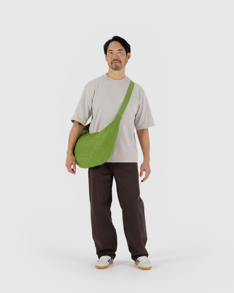 BAGGU.com Crossbody Bags Large Nylon Crescent Bag - Green Juice