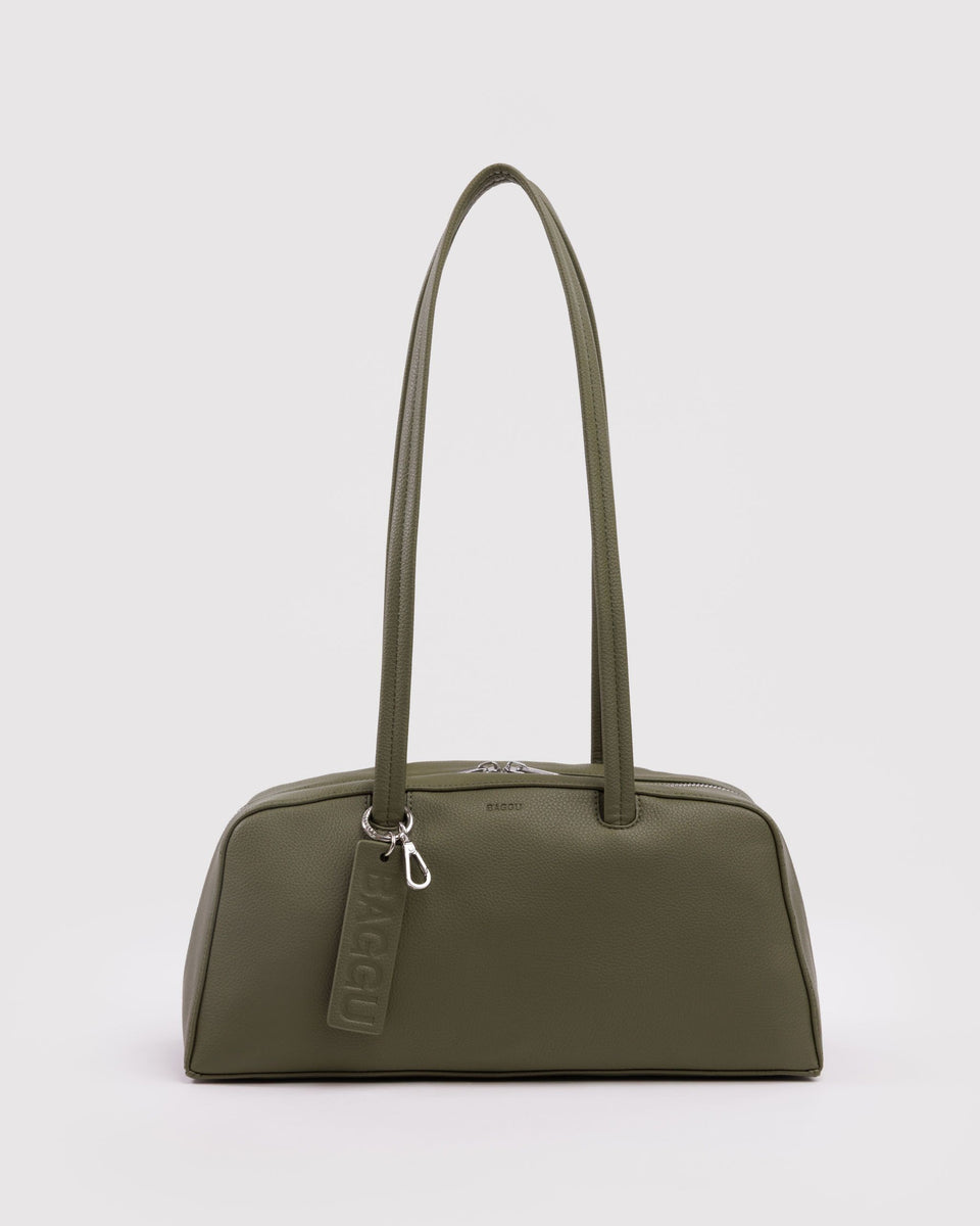 BAGGU Products Recycled Leather Bowler Bag - Loden