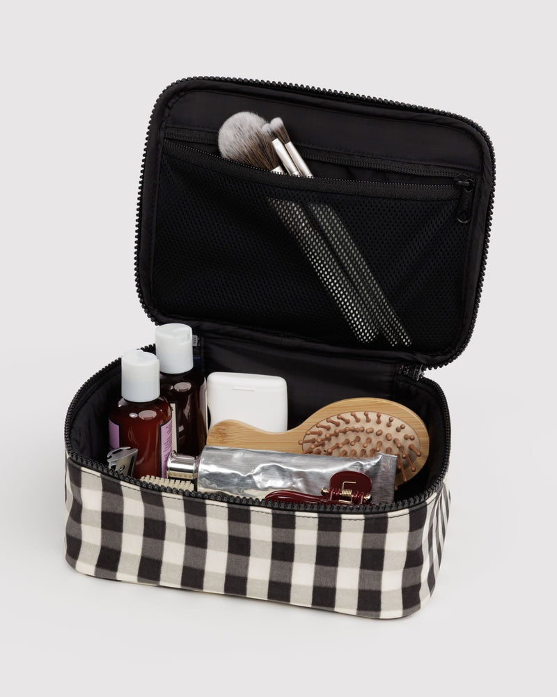 BAGGU  Small Cosmetic Case - Black and Cream Gingham