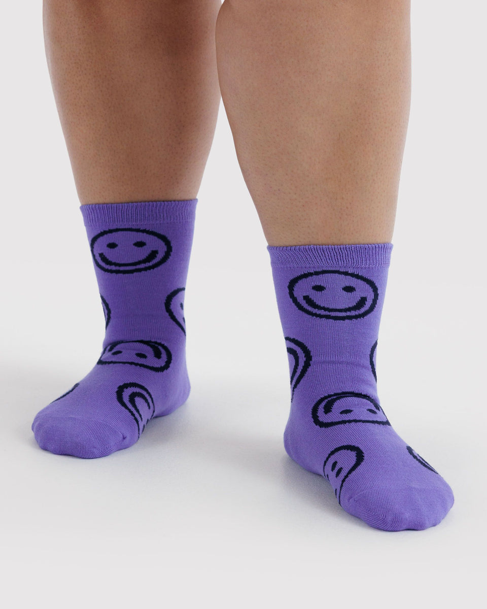 BAGGU Crew Socks Crew Sock - Lavender Happy