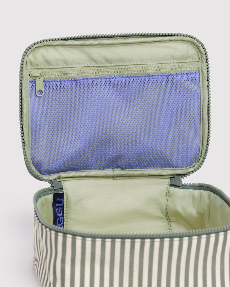 BAGGU  Small Cosmetic Case - Sage Stripe
