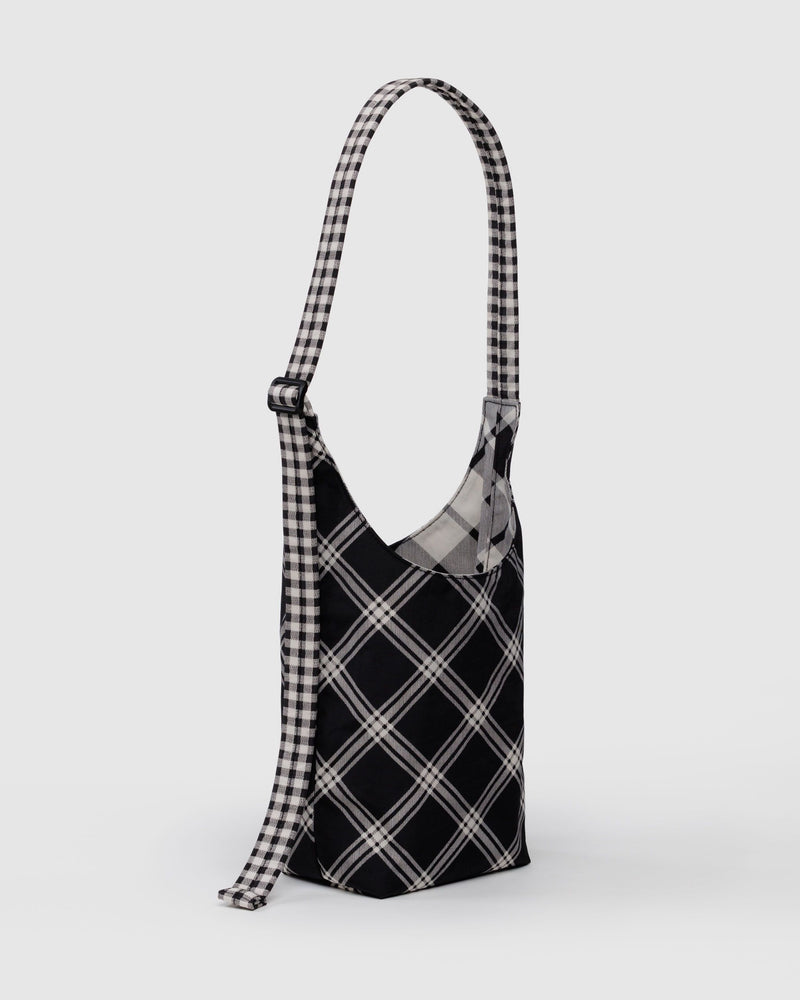 BAGGU Crossbody Bags Small Nylon Sling - Mixed Plaid