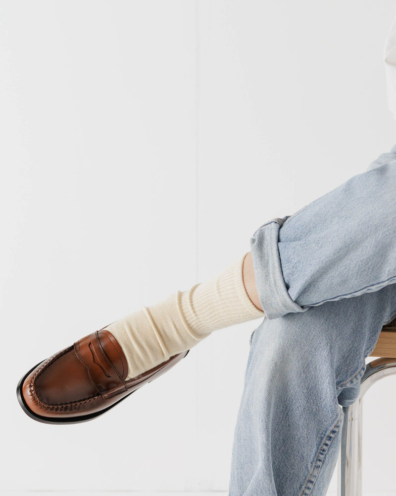 BAGGU  Ribbed Sock - Ecru