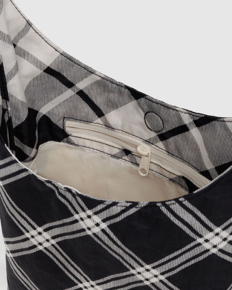 BAGGU Crossbody Bags Small Nylon Sling - Mixed Plaid