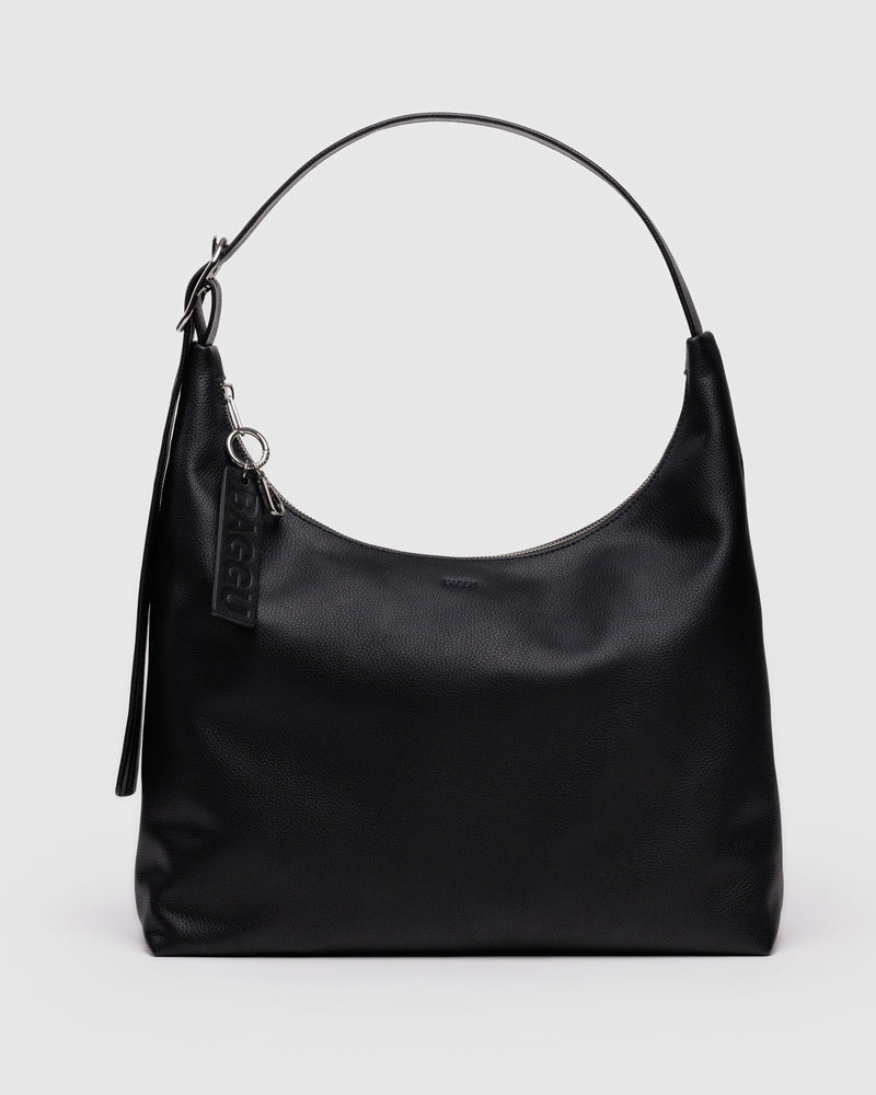 BAGGU  Recycled Leather Shoulder Bag - Black