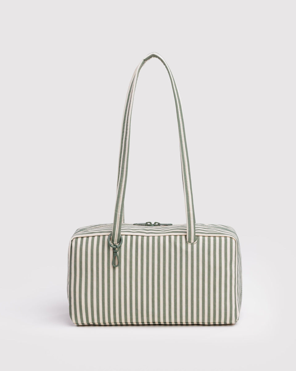 BAGGU Products Nylon Bowler Bag - Sage Stripe