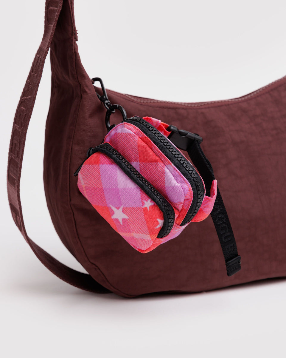 BAGGU Cases & Sleeves Fanny Pack Charm - Pink Star Plaid