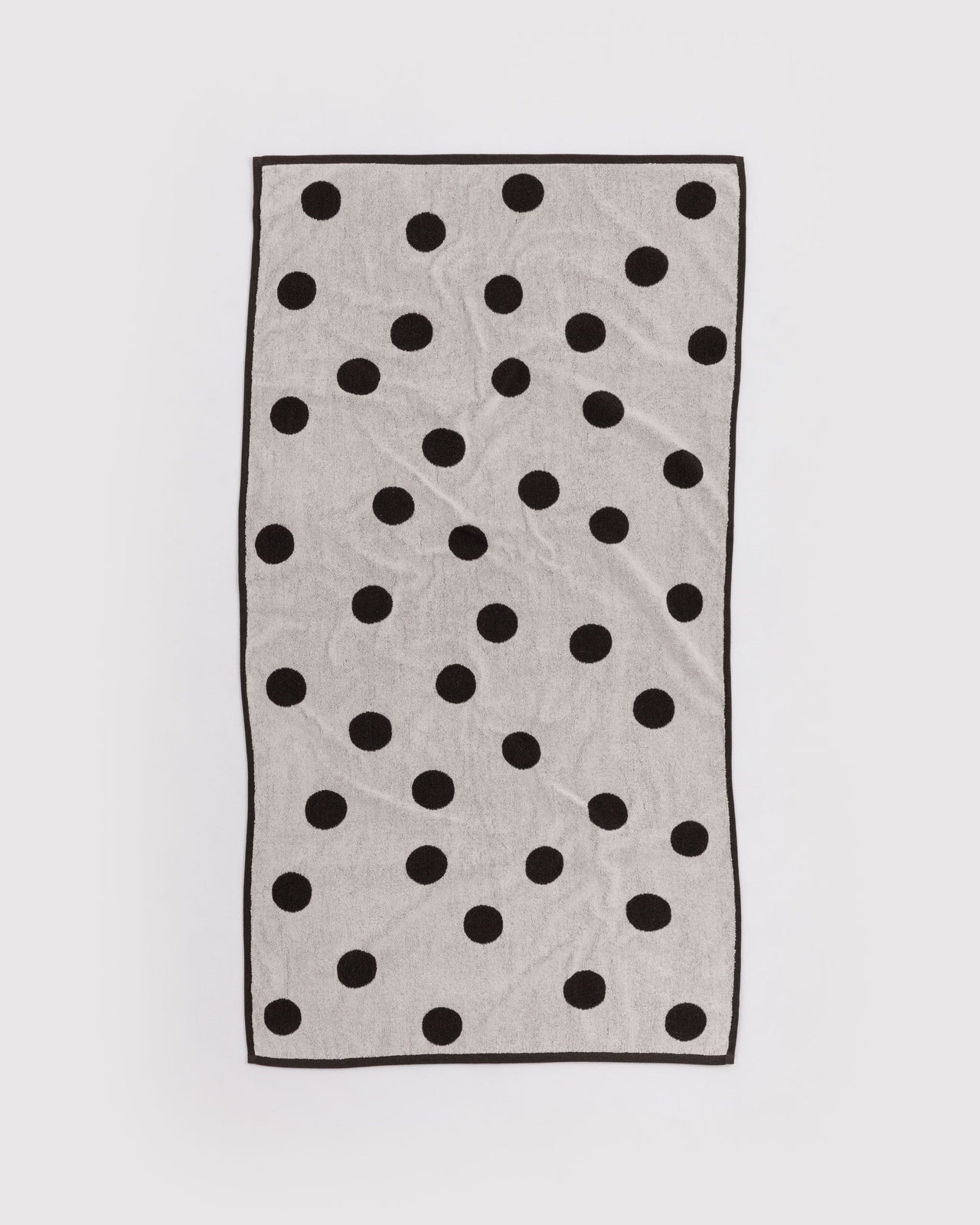 Bath Towel - Cream and Black Polka Dot