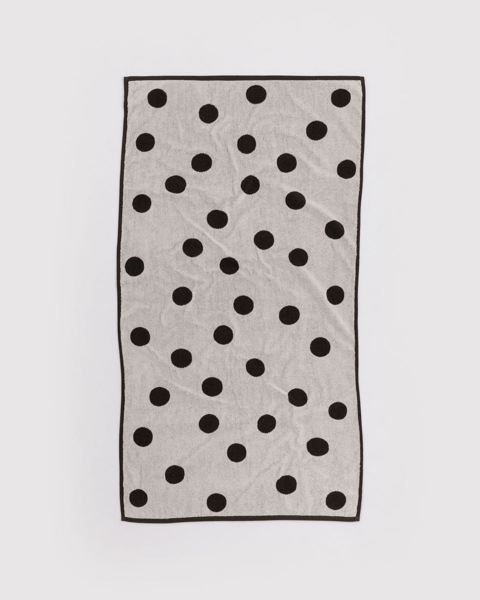 BAGGU BFCM 2024 Bath Towel - Cream and Black Polka Dot