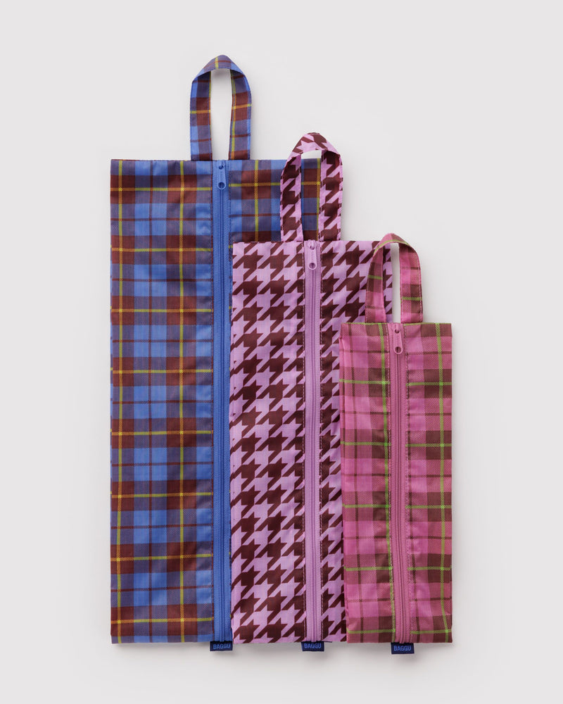 BAGGU  3D Zip Set - Check Mix