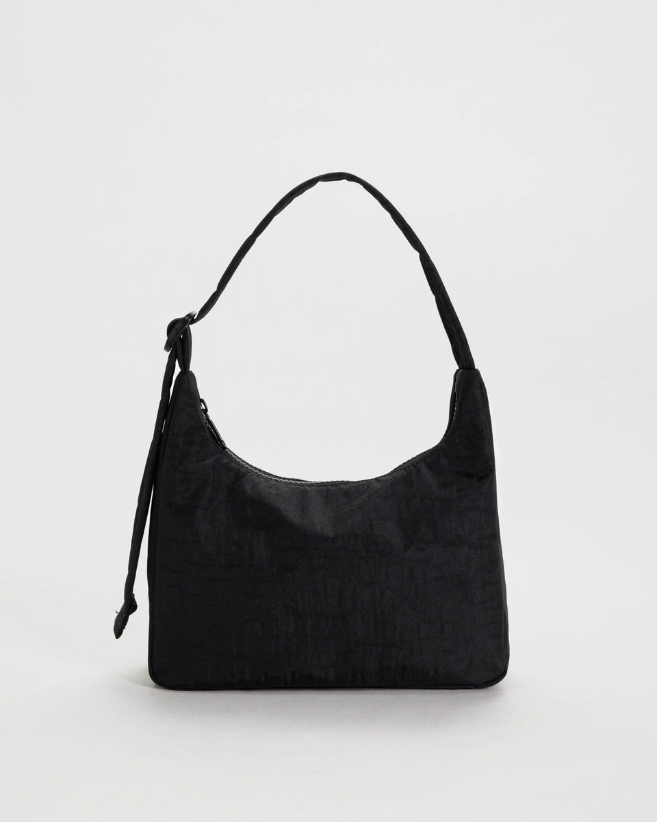 BAGGU Black Bags Mini Nylon Shoulder Bag - Black Key Leash