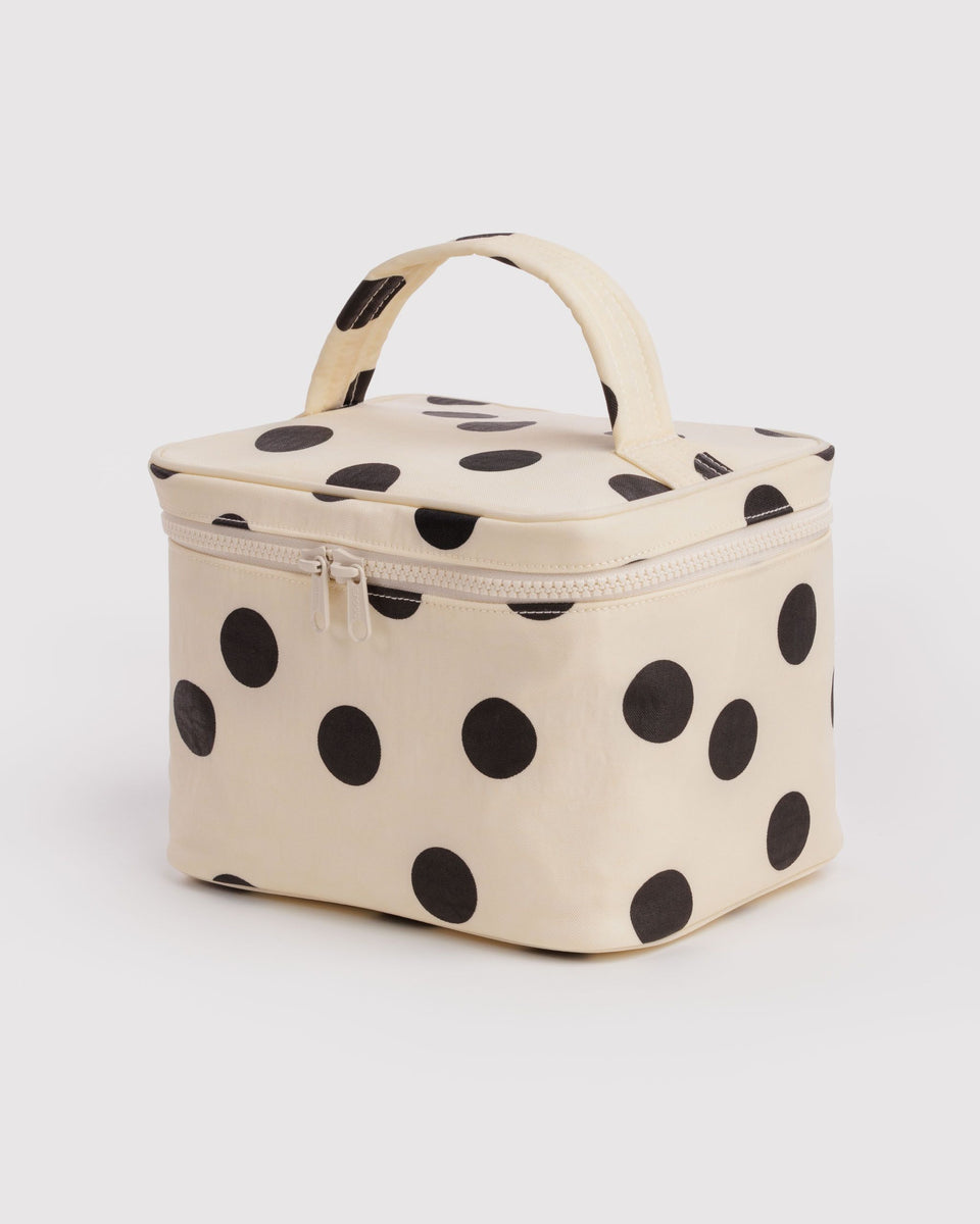 BAGGU New Arrivals Large Cosmetic Case - Cream and Black Polka Dot
