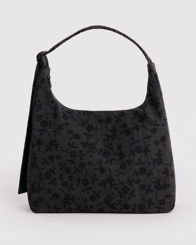 BAGGU  Nylon Shoulder Bag - Charcoal Ditsy Floral