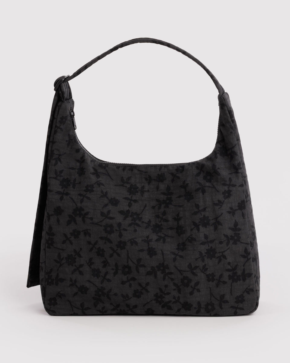 BAGGU New Arrivals Nylon Shoulder Bag - Charcoal Ditsy Floral