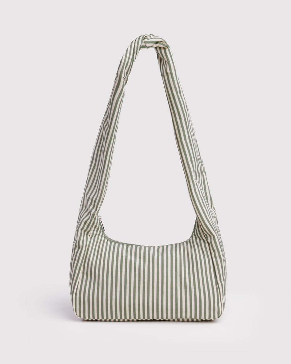 BAGGU Products Nylon Meringue Bag - Sage Stripe
