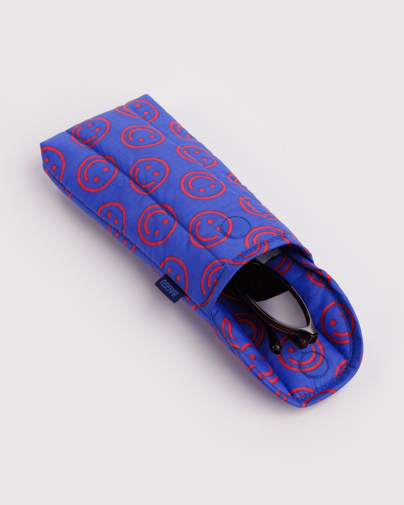 BAGGU Puffy Stuff Puffy Glasses Sleeve - Mini Cobalt Happy