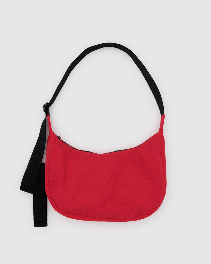 BAGGU.com Crossbody Bags Medium Nylon Crescent Bag - Candy Apple 47