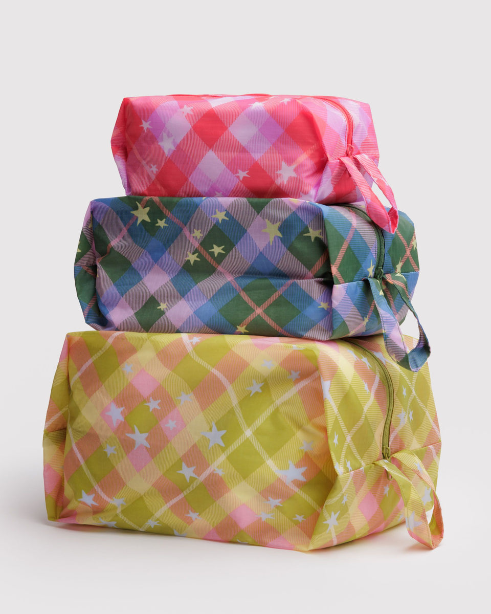 BAGGU Products 3D Zip Set - Star Plaid